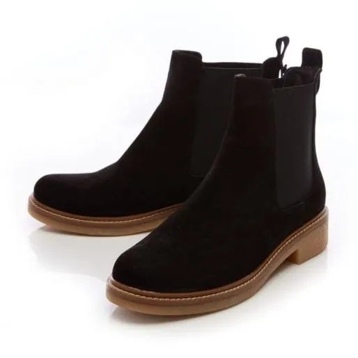Carisina Black Suede Women Moda In Pelle Ankle Boots