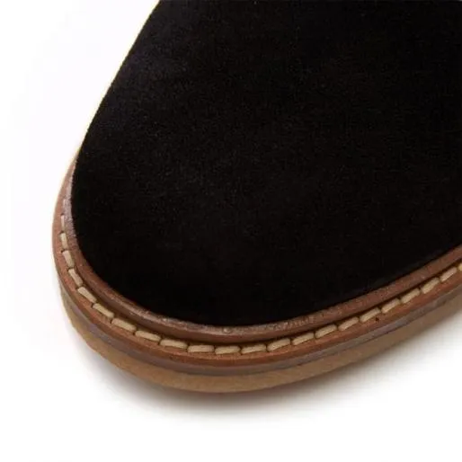 Carisina Black Suede Women Moda In Pelle Ankle Boots