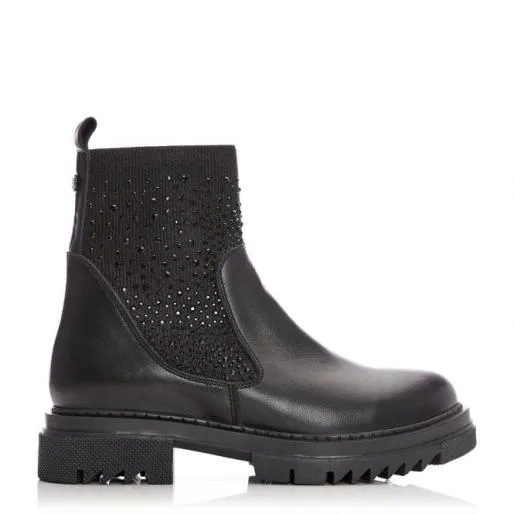 Carriee Black Leather Women Moda In Pelle Ankle Boots Carriee Black Leather Women Moda In Pelle Ankle Boots