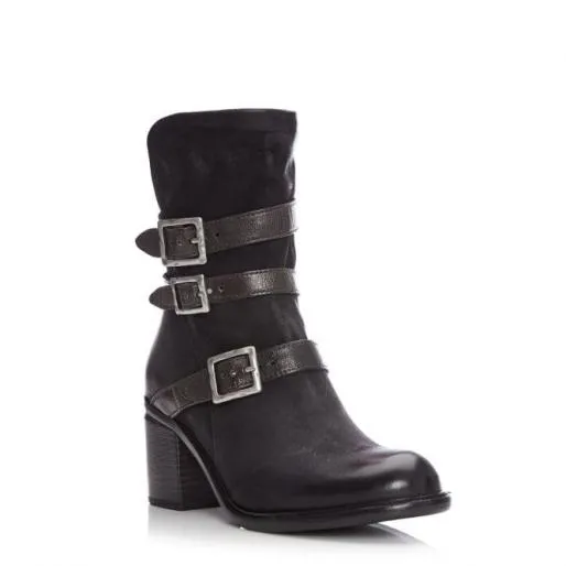 Catherina Black Nubuck Women Moda In Pelle Ankle Boots