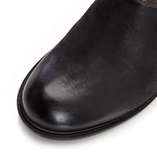 Catherina Black Nubuck Women Moda In Pelle Ankle Boots