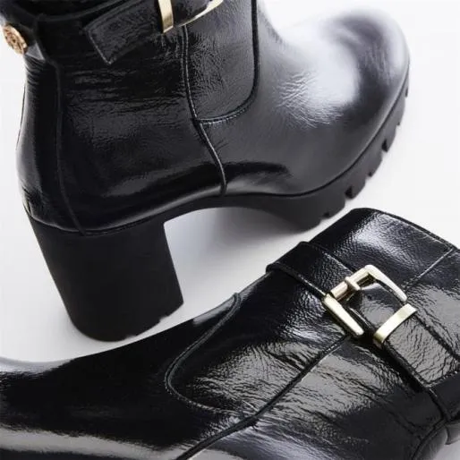 Charisma Black Patent Leather Women Moda In Pelle Ankle Boots Charisma Black Patent Leather Women Moda In Pelle Ankle Boots