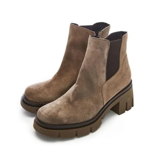 Clarisse Taupe Suede Women Moda In Pelle Ankle Boots Clarisse Taupe Suede Women Moda In Pelle Ankle Boots