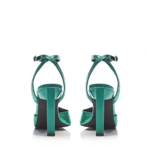 Dallace Green Metal Women Moda In Pelle High Heel Shoes