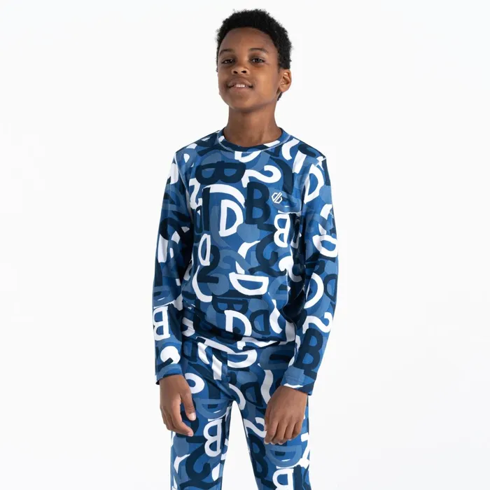 Dare 2b Base Layers Pow Base Layer Set Blue Graffiti Print 8211 Kids