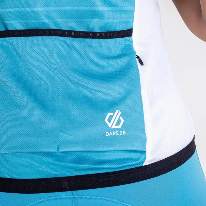 Dare 2b Cycling Jerseys Aep Prompt Lightweight Jersey Capri Blue Empowered Print 8211 Women