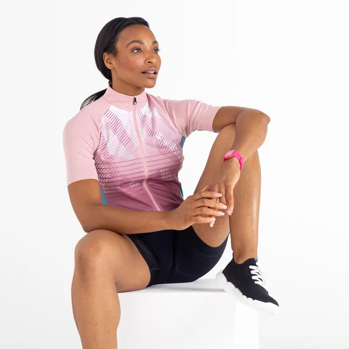 Dare 2b Cycling Jerseys Aep Prompt Lightweight Jersey Powder Pink Empowered Print 8211 Women