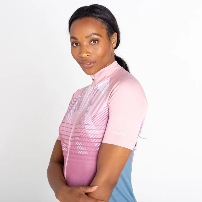Dare 2b Cycling Jerseys Aep Prompt Lightweight Jersey Powder Pink Empowered Print 8211 Women