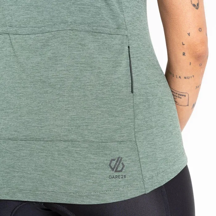 Dare 2b Cycling Jerseys Pedal Through It Lightweight Jersey Duck Green Marl 8211 Women