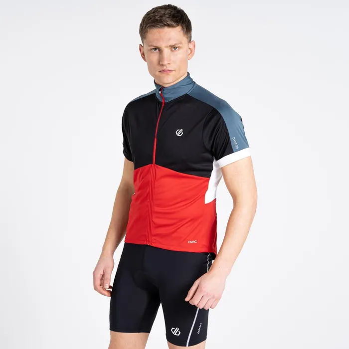 Dare 2b Cycling Jerseys Protraction Ii Recycled Lightweight Jersey Danger Red Black 8211 Men