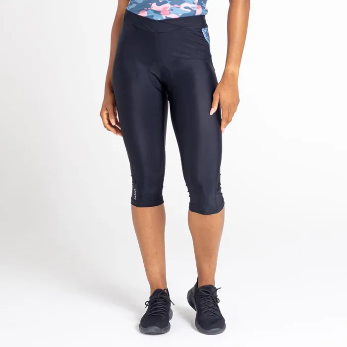 Dare 2b Cycling Leggings and Shorts Worldly Gel Cycling Capri Black Powder Pink Camo 8211 Women