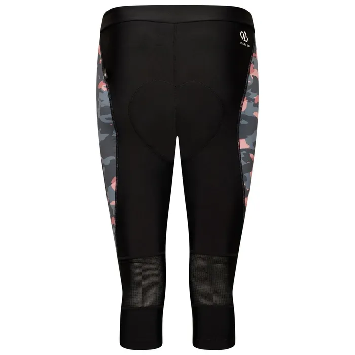 Dare 2b Cycling Leggings and Shorts Worldly Gel Cycling Capri Black Powder Pink Camo 8211 Women