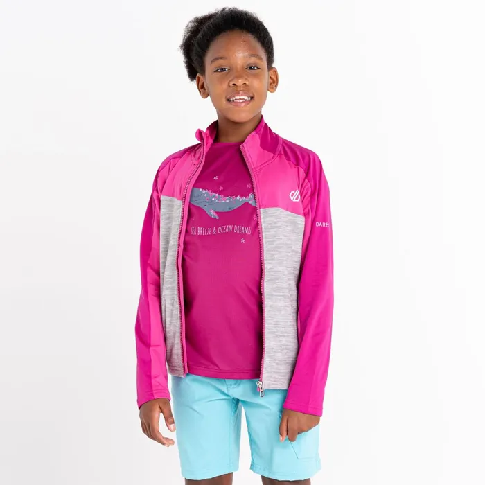 Dare 2b Fleece Emergent Core Stretch Midlayer Fuchsia Ash Grey 8211 Kids