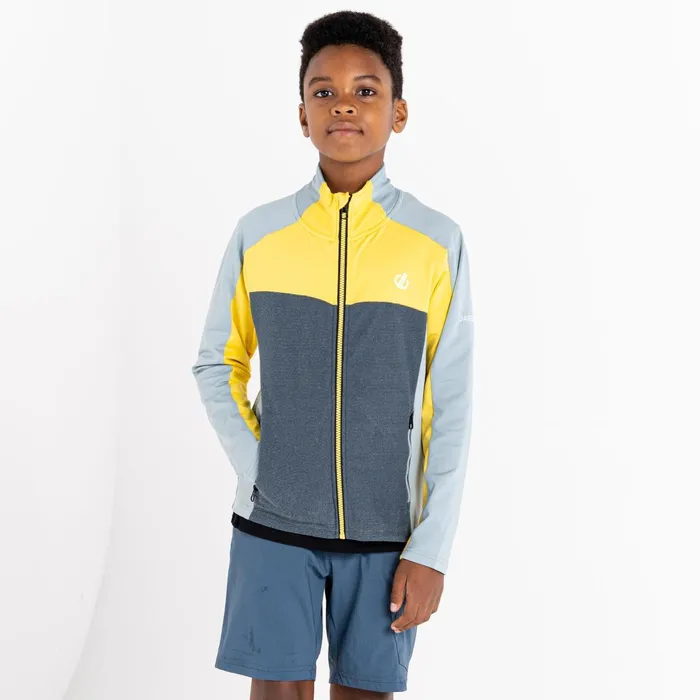 Dare 2b Fleece Emergent Core Stretch Midlayer Slate Grey Electric Yellow 8211 Kids