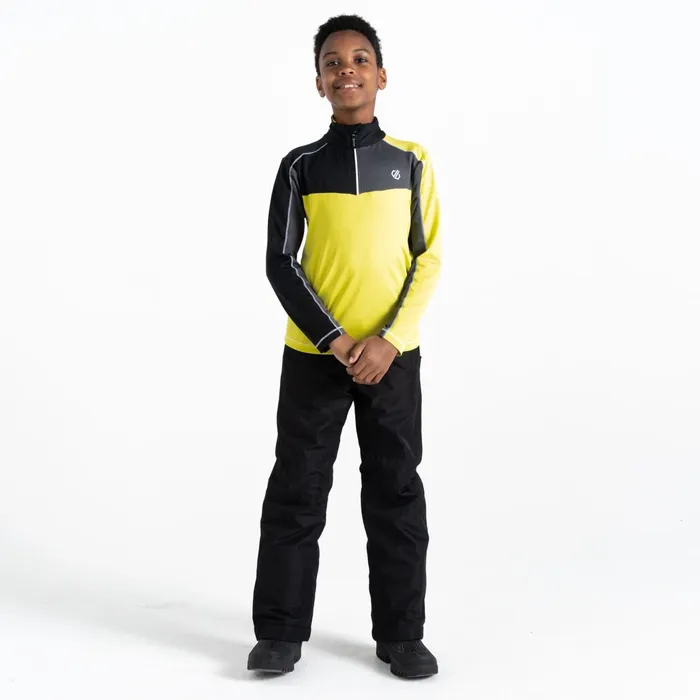 Dare 2b Fleece Formate Ii Core Stretch Midlayer Ebony Grey Yellow 8211 Kids