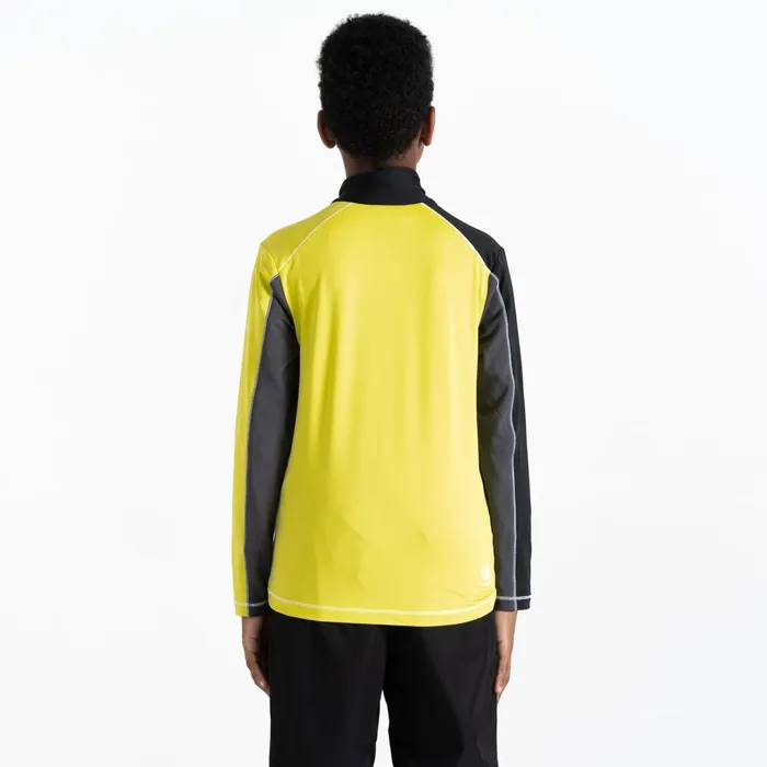 Dare 2b Fleece Formate Ii Core Stretch Midlayer Ebony Grey Yellow 8211 Kids