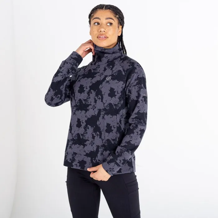 Dare 2b Fleece Offline Sweater Black Mirage Print 8211 Women