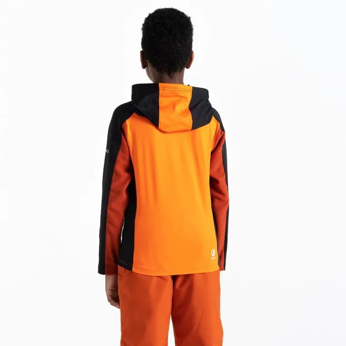 Dare 2b Fleece Thriving Hooded Core Stretch Midlayer Puffins Orange Black 8211 Kids