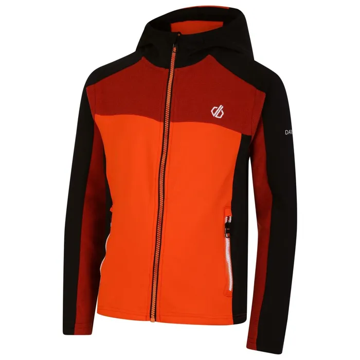 Dare 2b Fleece Thriving Hooded Core Stretch Midlayer Puffins Orange Black 8211 Kids