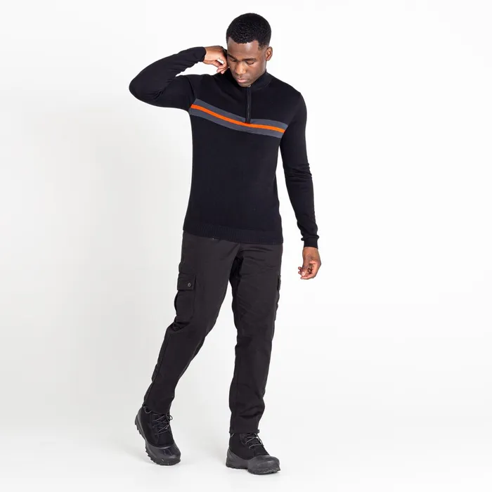 Dare 2b Fleece Unite Us Half Zip Knit Sweater Black Amber Glow 8211 Men