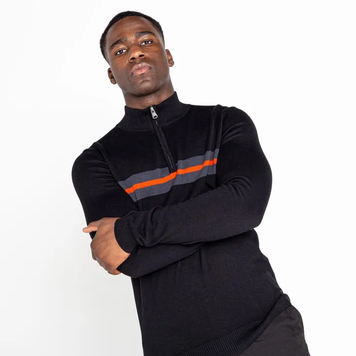 Dare 2b Fleece Unite Us Half Zip Knit Sweater Black Amber Glow 8211 Men Dare 2b Fleece Unite Us Half Zip Knit Sweater Black Amber Glow 8211 Men