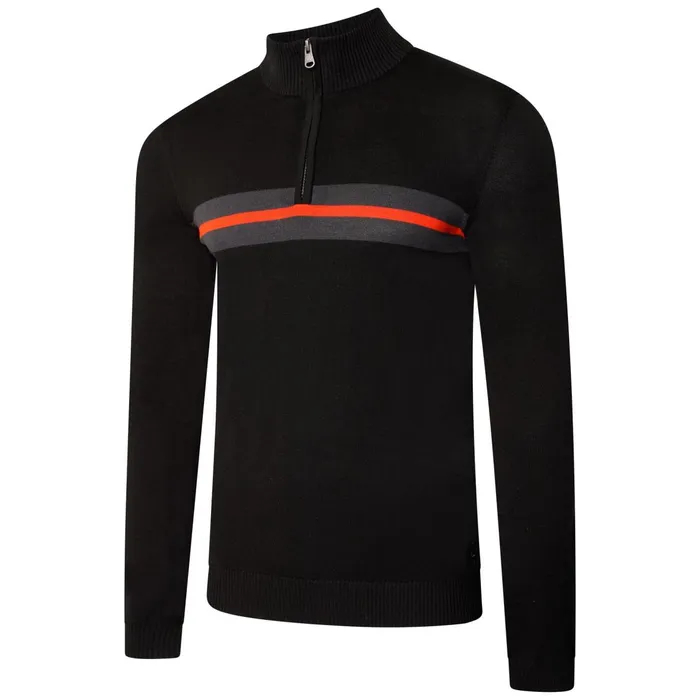 Dare 2b Fleece Unite Us Half Zip Knit Sweater Black Amber Glow 8211 Men Dare 2b Fleece Unite Us Half Zip Knit Sweater Black Amber Glow 8211 Men
