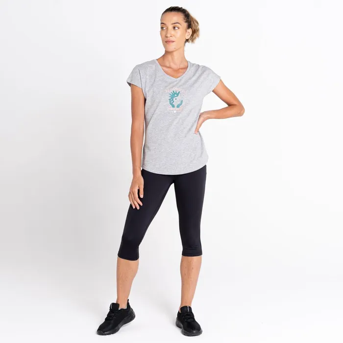 Dare 2b Graphic TShirts Finite Graphic TShirt Ash Grey Marl 8211 Women