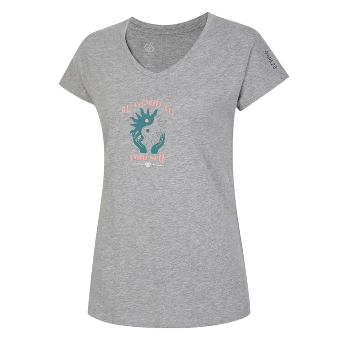 Dare 2b Graphic TShirts Finite Graphic TShirt Ash Grey Marl 8211 Women