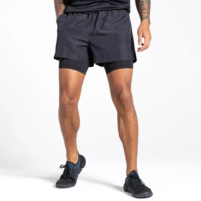 Dare 2b Gym Shorts Jermaine Jenas 8211 Recreate Ii 2In1 Shorts Black 8211 Men
