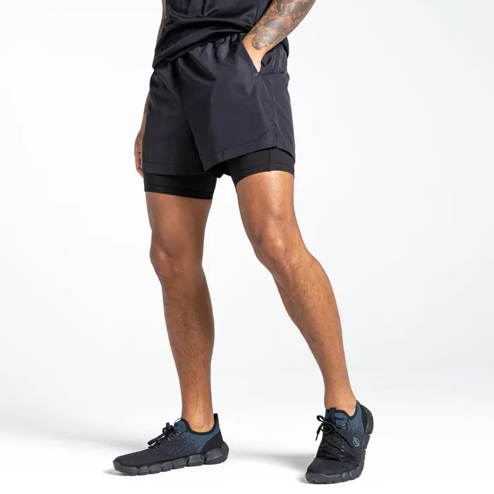 Dare 2b Gym Shorts Jermaine Jenas 8211 Recreate Ii 2In1 Shorts Black 8211 Men