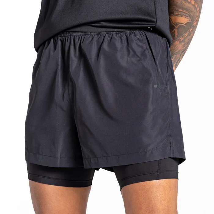 Dare 2b Gym Shorts Jermaine Jenas 8211 Recreate Ii 2In1 Shorts Black 8211 Men