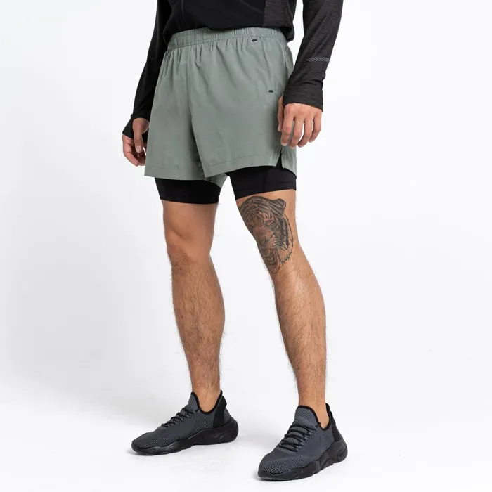Dare 2b Gym Shorts Recreate Ii 2In1 Shorts Agave Green 8211 Men