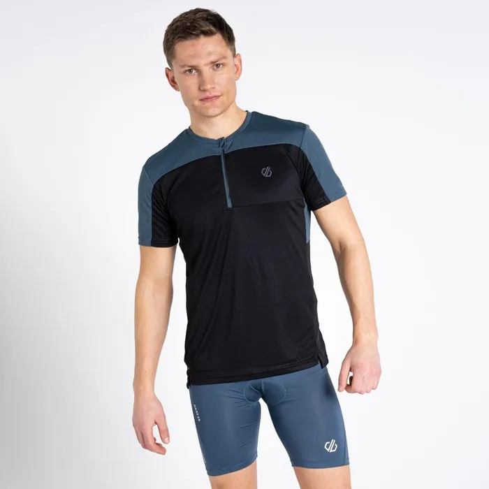 Dare 2b Gym Tops Aces Iii Recycled Zip Up Jersey Black Orion Grey 8211 Men