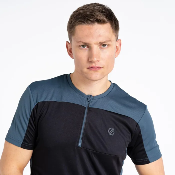 Dare 2b Gym Tops Aces Iii Recycled Zip Up Jersey Black Orion Grey 8211 Men