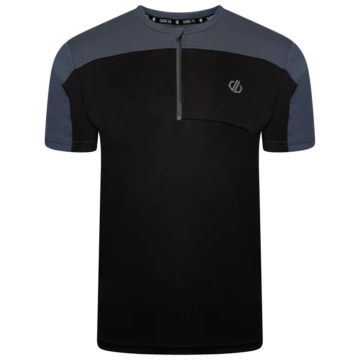 Dare 2b Gym Tops Aces Iii Recycled Zip Up Jersey Black Orion Grey 8211 Men