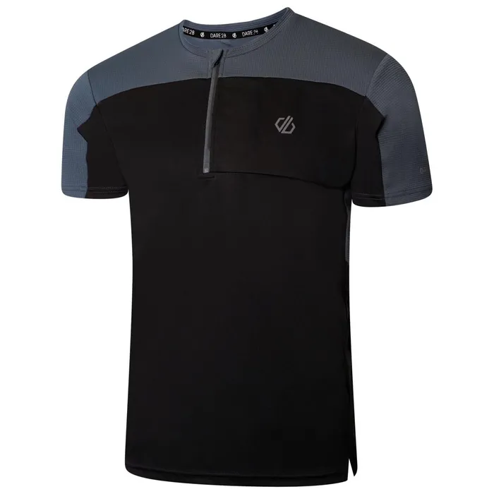 Dare 2b Gym Tops Aces Iii Recycled Zip Up Jersey Black Orion Grey 8211 Men
