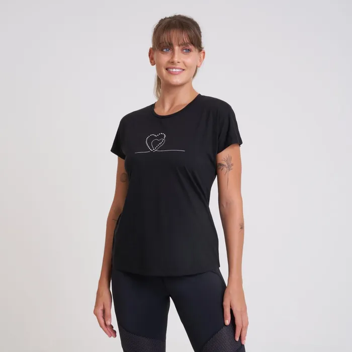 Dare 2b Gym Tops Crystallize Graphic Tee Black 8211 Women