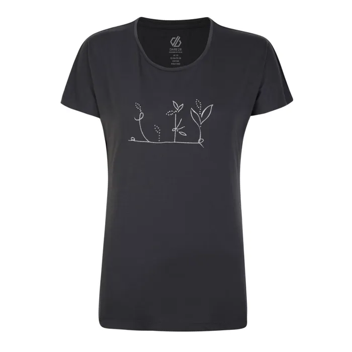 Dare 2b Gym Tops Crystallize Graphic Tee Charcoal Grey 8211 Women