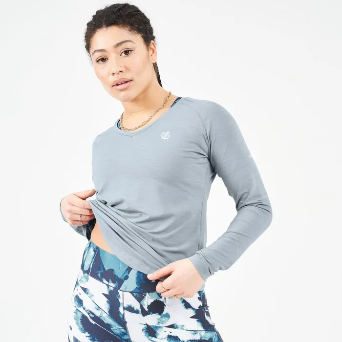 Dare 2b Gym Tops Discern Lightweight Tee Ash Grey Marl 8211 Women