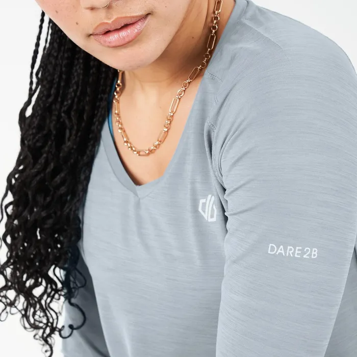 Dare 2b Gym Tops Discern Lightweight Tee Ash Grey Marl 8211 Women