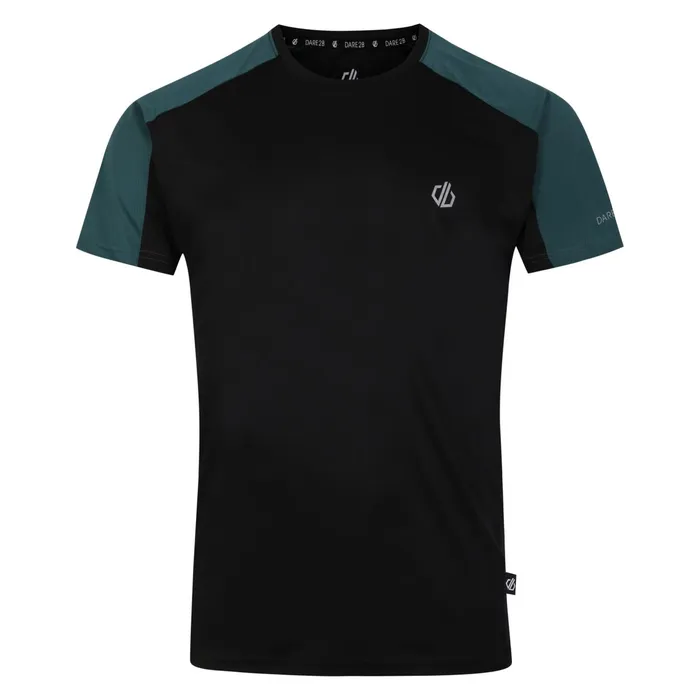 Dare 2b Gym Tops Discernible Iii TShirt Black Mediterranea Green 8211 Men