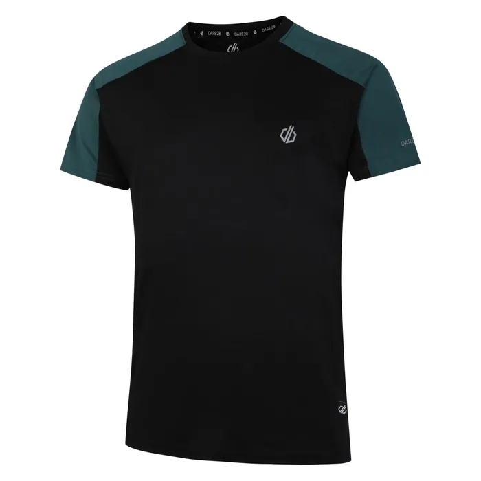Dare 2b Gym Tops Discernible Iii TShirt Black Mediterranea Green 8211 Men