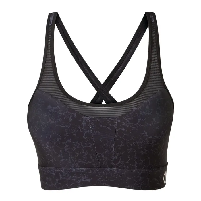 Dare 2b Gym Tops Mantra Recycled Sports Bra Black Molecular Print 8211 Women