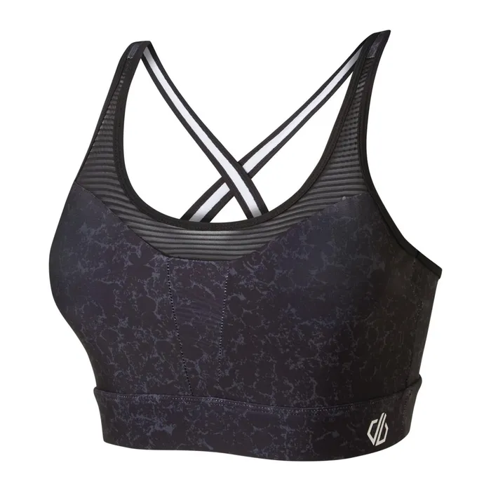Dare 2b Gym Tops Mantra Recycled Sports Bra Black Molecular Print 8211 Women