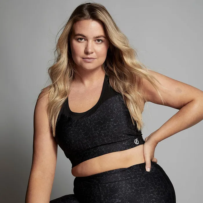 Dare 2b Gym Tops Mantra Recycled Sports Bra Black Molecular Print 8211 Women