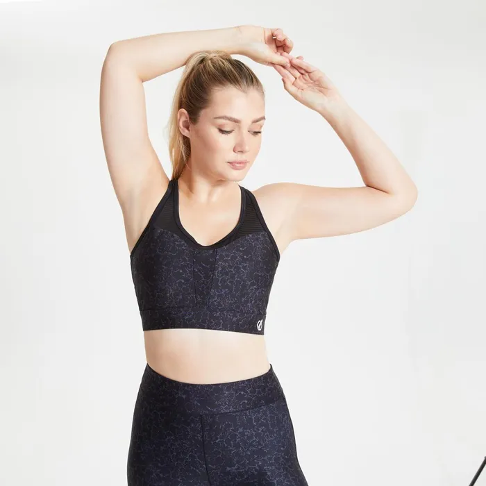 Dare 2b Gym Tops Mantra Recycled Sports Bra Black Molecular Print 8211 Women