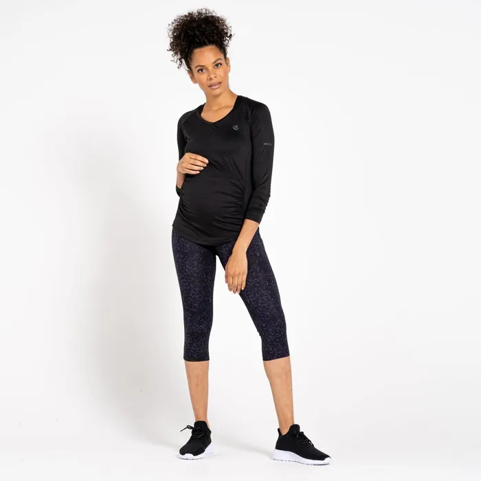Dare 2b Gym Tops Maternity Discern Long Sleeve TShirt Black 8211 Women