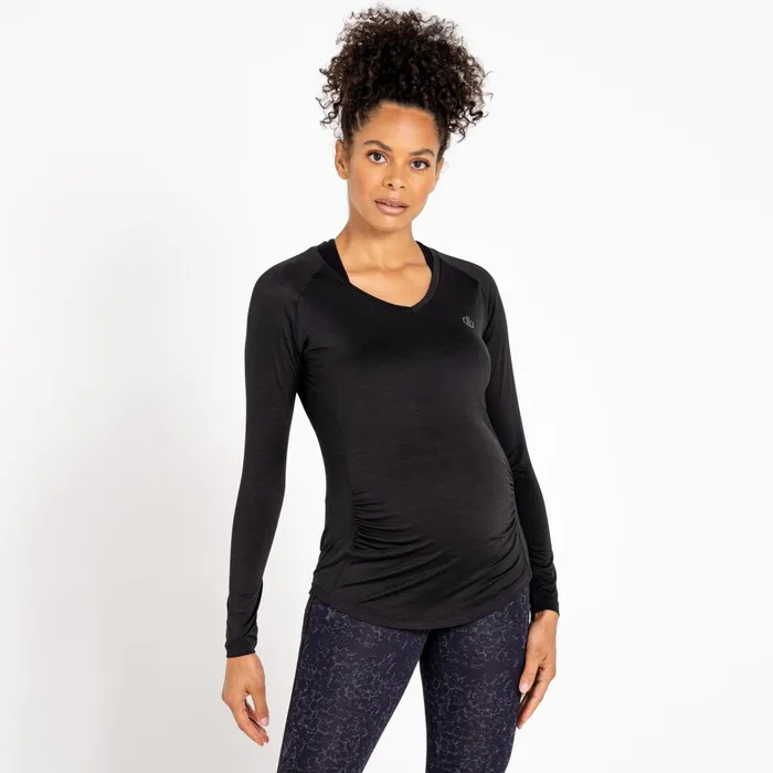 Dare 2b Gym Tops Maternity Discern Long Sleeve TShirt Black 8211 Women