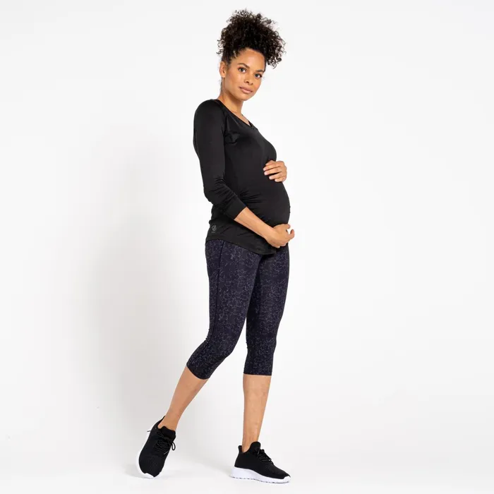Dare 2b Gym Tops Maternity Discern Long Sleeve TShirt Black 8211 Women