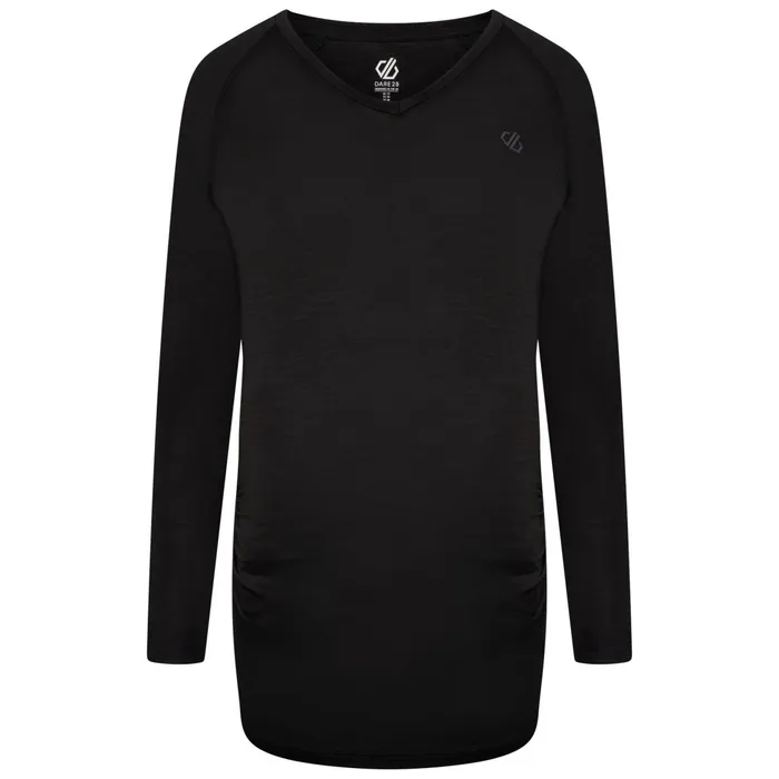 Dare 2b Gym Tops Maternity Discern Long Sleeve TShirt Black 8211 Women